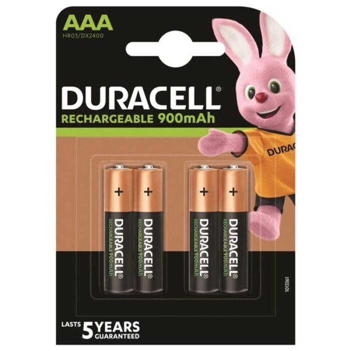 DURACELL – BATERIA RECARREGVEL HR03 AAA 900mAh 4 UNIDADE