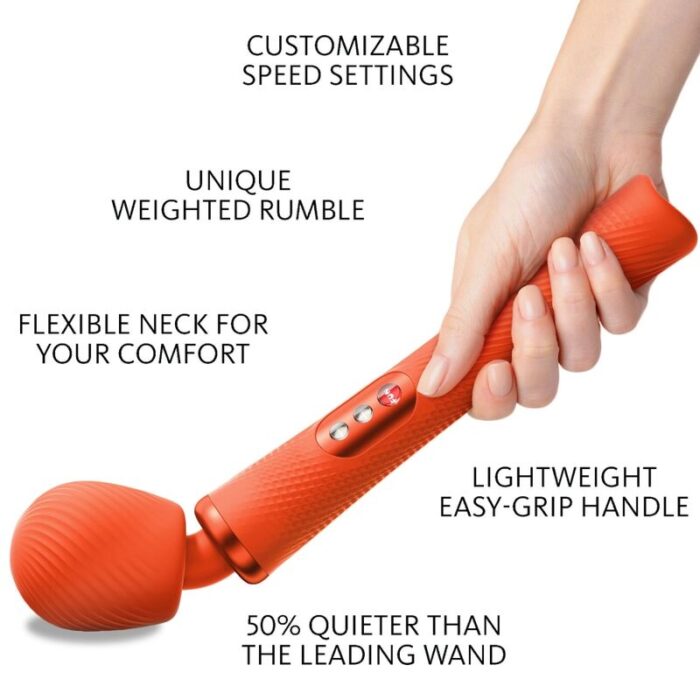 FUN FACTORY – VIM SILICONE RECARREGVEL VIBRANTE PESO RUMBLE WAND SUNRISE ORANGE
