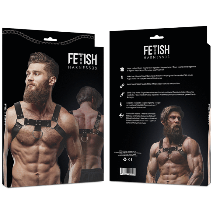 FETISH SUBMISSIVE ATTITUDE – ARNÊS DE PEITO DE COURO ECO MASCULINO