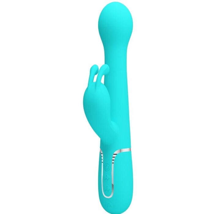 PRETTY LOVE – VIBRADOR COELHO DEJON 3 EM 1 MULTIFUNO AQUA VERDE