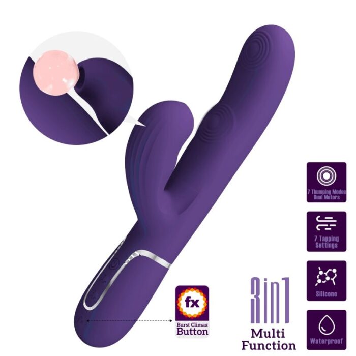 PRETTY LOVE – PERLITA VIBRADOR G-SPOT 3 EM 1 MULTIFUNO ROXO