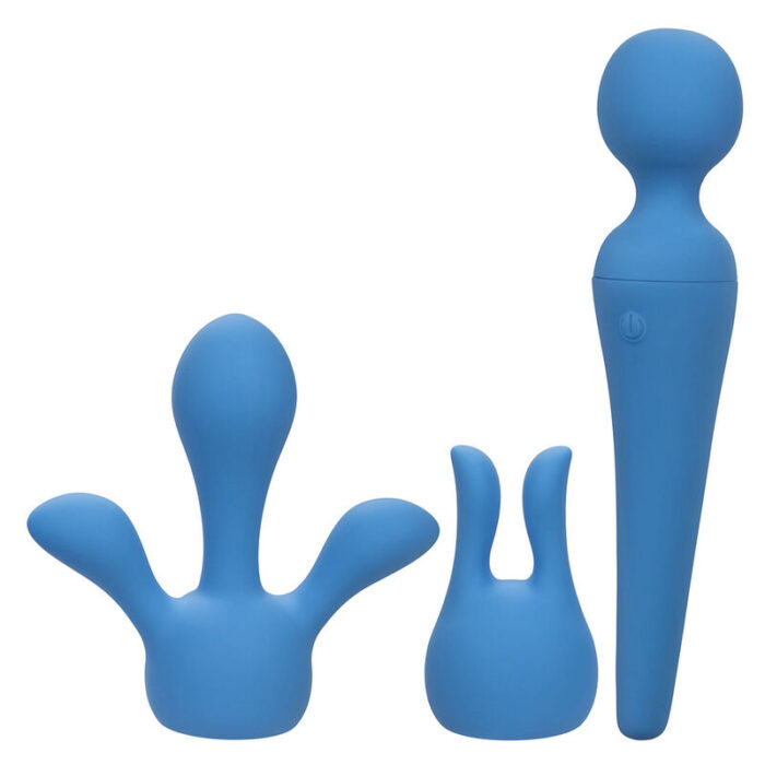 CALEXOTICS – COUTURE KIT VIBRADOR WAND 10 VIBRAÇÕES AZUL