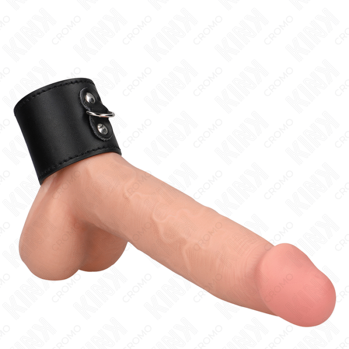 KINK – ANEL DE COURO PARA PÊNIS COM FECHO DE PRESSÃO 18 X 5 CM