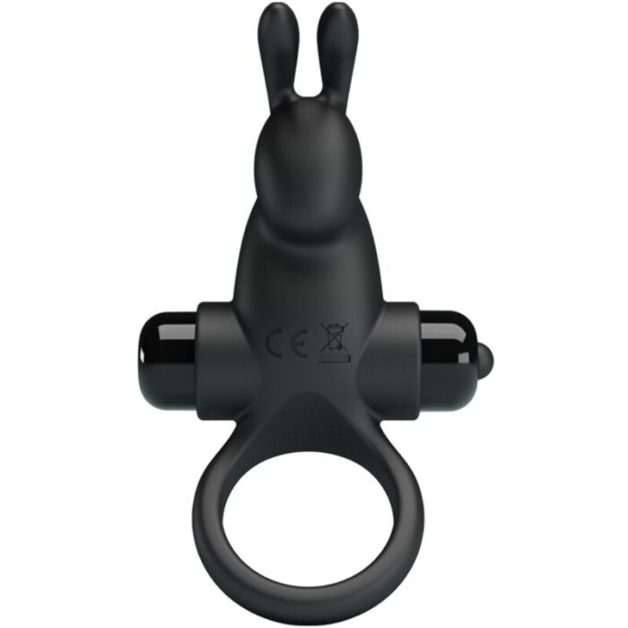PRETTY LOVE – ANEL VIBRATÓRIO + ESTIMULADOR DE CLITÓRIS DE COELHO 10 VIBRAÇÕES PRETO