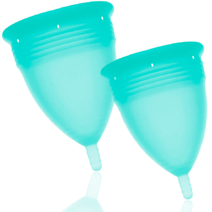 STERCUP – PACOTE DE COPO MENSTRUAL DE SILICONE FDA TAMANHO S + L AQUAMARINE
