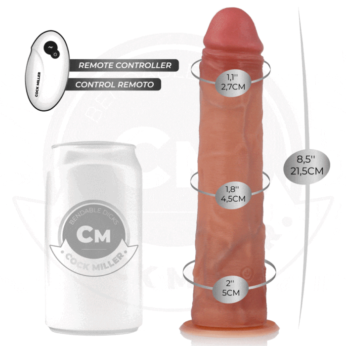 COCK MILLER – DILDO HIPER-REALISTA COM VENTOSA E IMPULSÃO COM CONTROLE REMOTO 21,5 CM