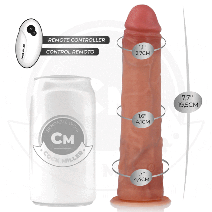 COCK MILLER – DILDO HIPER-REALISTA COM VENTOSA E IMPULSÃO COM CONTROLE REMOTO 19,5 CM