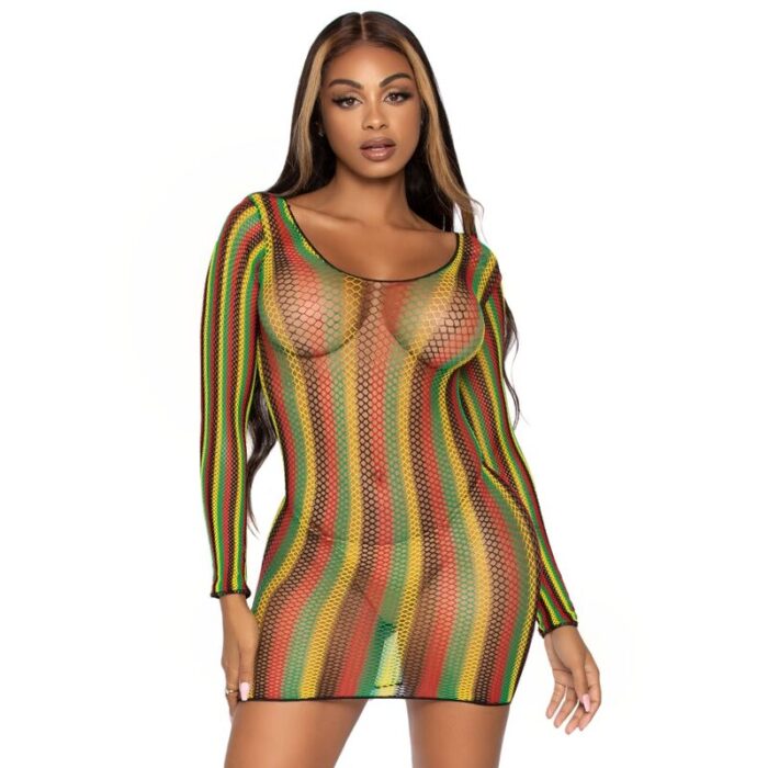 LEG AVENUE – RASTA MINI VESTIDO TAMANHO ÚNICO