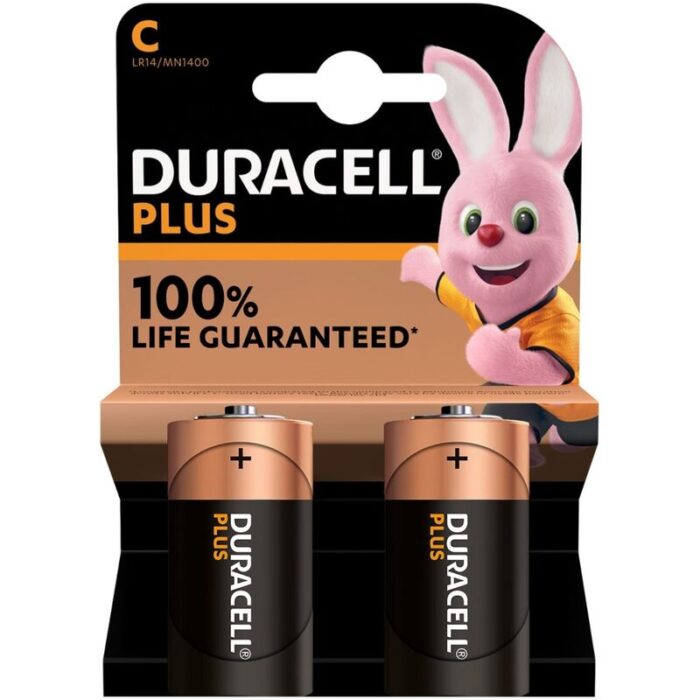 DURACELL – BATERIA PLUS POWER ALCALINA C LR14 2 UNIDADES