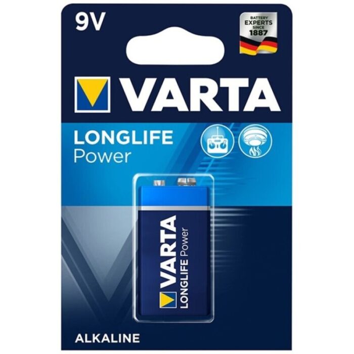 VARTA – BATERIA ALCALINA DE POTÊNCIA LONGLIFE 9V LR61 1 UNIDADE