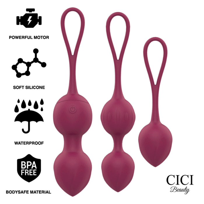 CICI BEAUTY – CONTROLE REMOTO PREMIUM SILICONE 3 VIBRANTES KEGEL BEADS