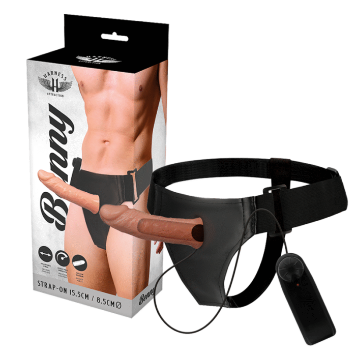HARNESS ATTRACTION – RNES HOLLOW BENNY COM VIBRADOR 15 CM -O- 4.5 CM