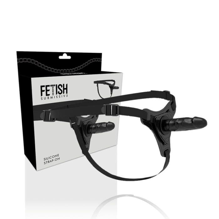 FETISH SUBMISSIVE HARNESS – SILICONE PRETO REALÍSTICO 15 CM