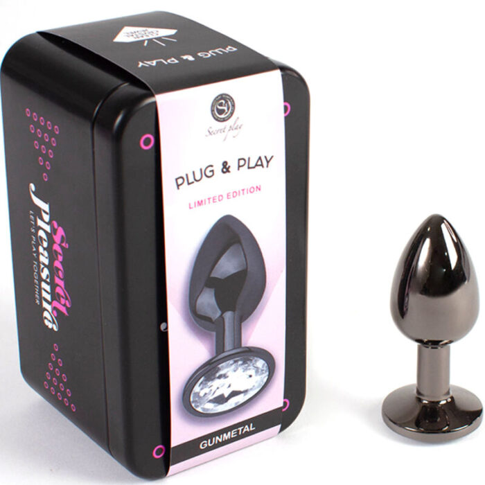SECRETPLAY – PLUG ANAL DE GUNMETAL TAMANHO PEQUENO 7 CM