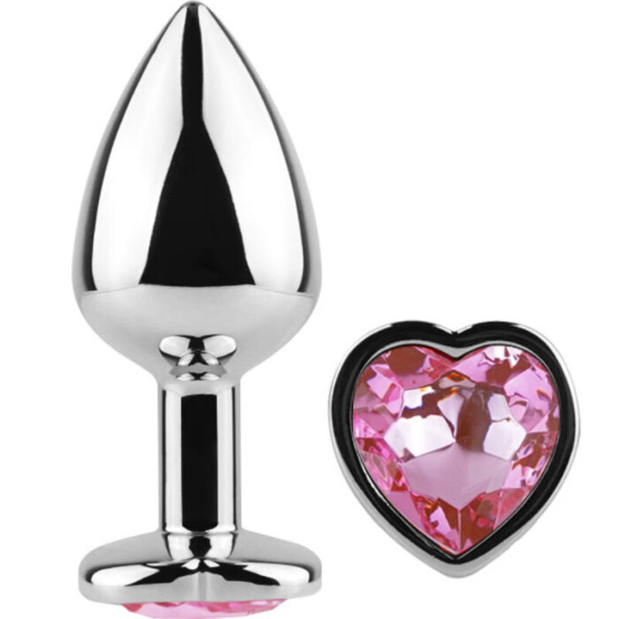 SECRETPLAY – PLUG ANAL DE METAL FÚCSIA CORAO PEQUENO TAMANHO 7 CM
