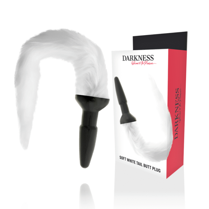 DARKNESS – PLUG ANAL DE SILICONE COM CAUDA BRANCA