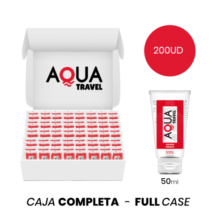 MOQ 200 – AQUA TRAVEL LUBRIFICANTE À BASE DE ÁGUA AQUA TRAVEL SABOR LOLLIPOP – 50 ML