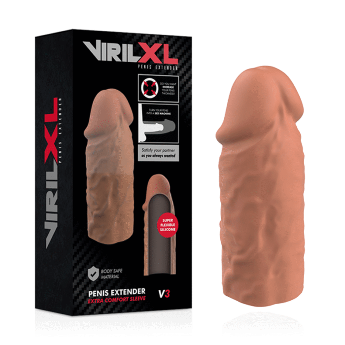 VIRILXL – EXTENSÃO DE PÊNIS DE SILICONE LÍQUIDO V3 MARROM