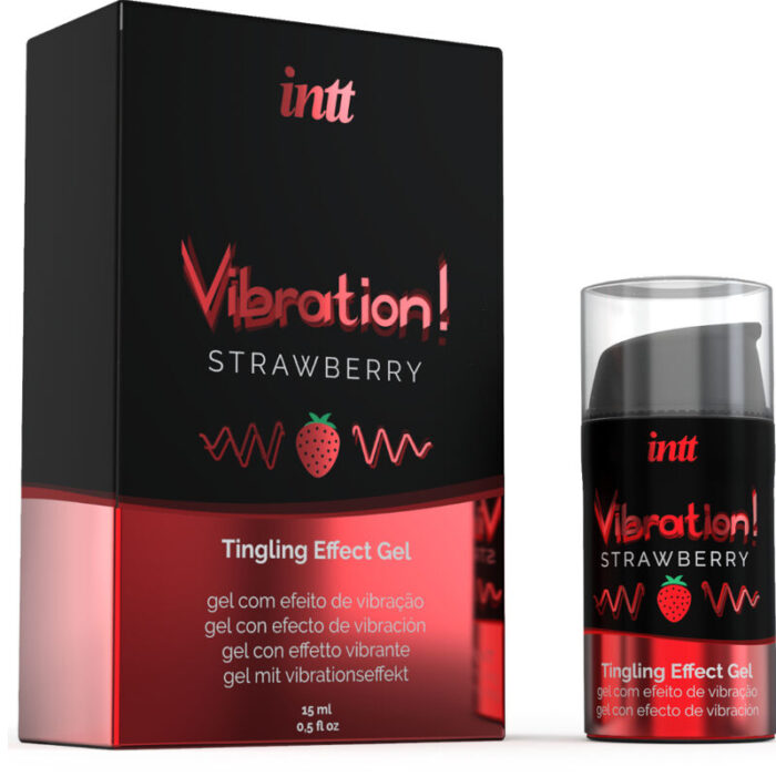 INTT – PODEROSO ESTIMULANTE ÍNTIMO GEL VIBRATÓRIO LÍQUIDO MORANGO 15 ML