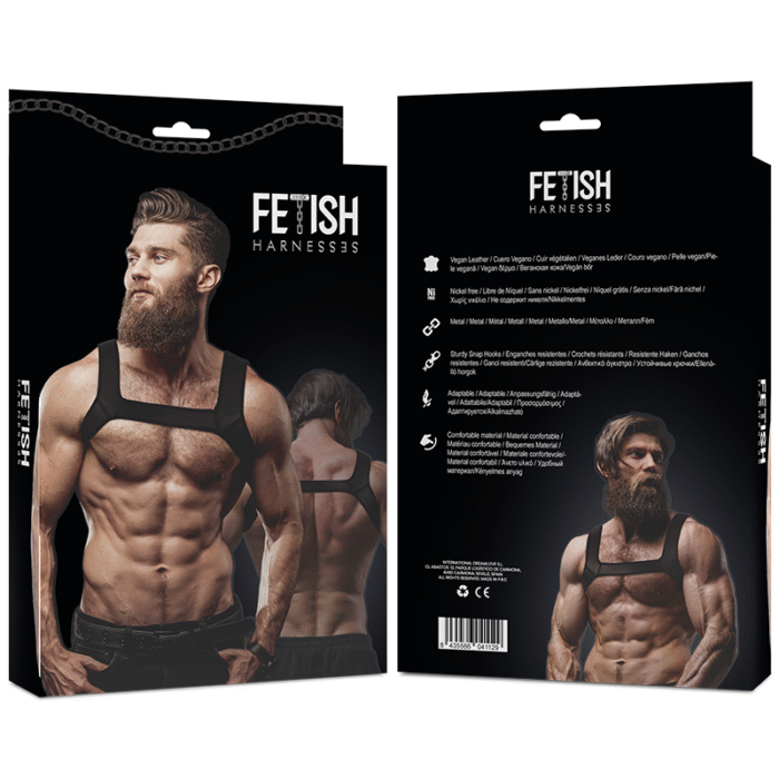 FETISH SUBMISSIVE ATTITUDE – ARNÊS DE PEITO NEOPRENE PARA HOMENS TAMANHO L