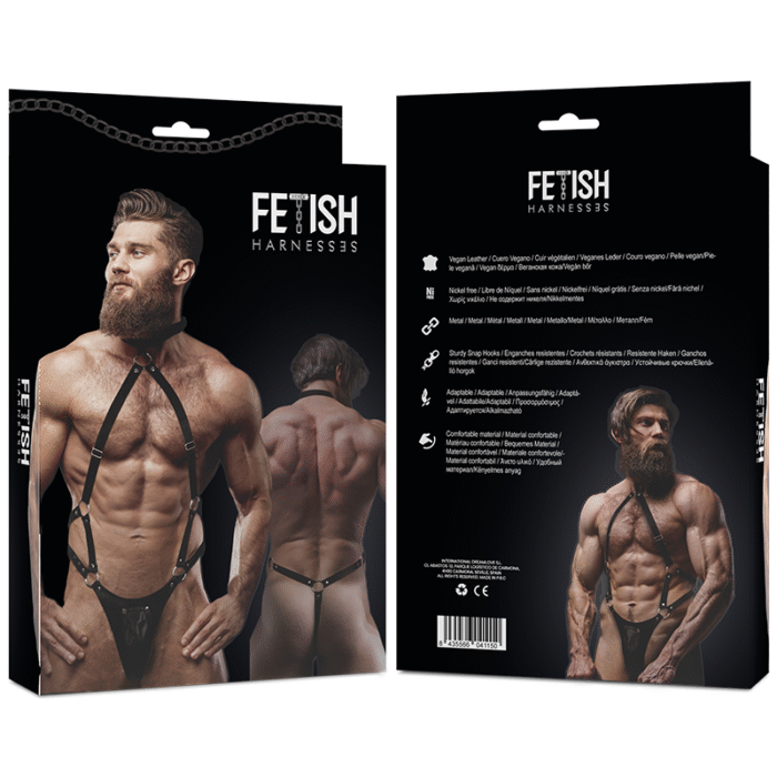 FETISH SUBMISSIVE ATTITUDE – ARNÊS JOCK STRAP DE COURO ECO MASCULINO