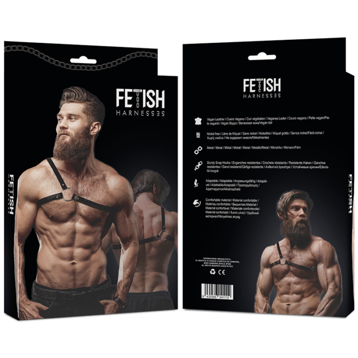 FETISH SUBMISSIVE – ATTITUDE ARNÊS DE COURO ECO DE OMBRO CRUZADO PARA HOMEM