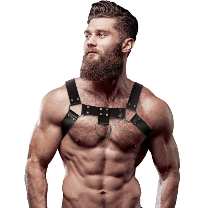 FETISH SUBMISSIVE ATTITUDE – ARNÊS DE PEITO DE COURO ECO MASCULINO