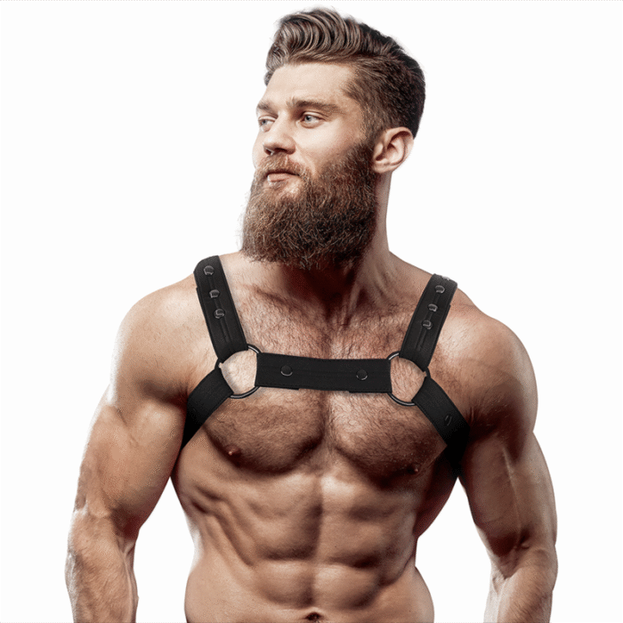 FETISH SUBMISSIVE ATTITUDE – ARNÊS ESPORTIVO DE PEITO DE NEOPRENE AJUSTVEL PARA HOMENS