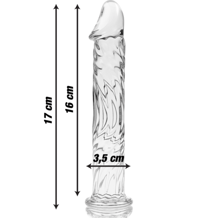 NEBULA SERIES BY IBIZA – MODELO 12 DILDO VIDRO BOROSILICADO TRANSPARENTE 17 CM -O- 3.5 CM