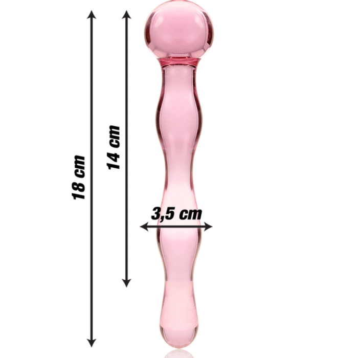 NEBULA SERIES BY IBIZA – MODELO 13 DILDO VIDRO BOROSILICADO ROSA 18 CM -O- 3.5 CM