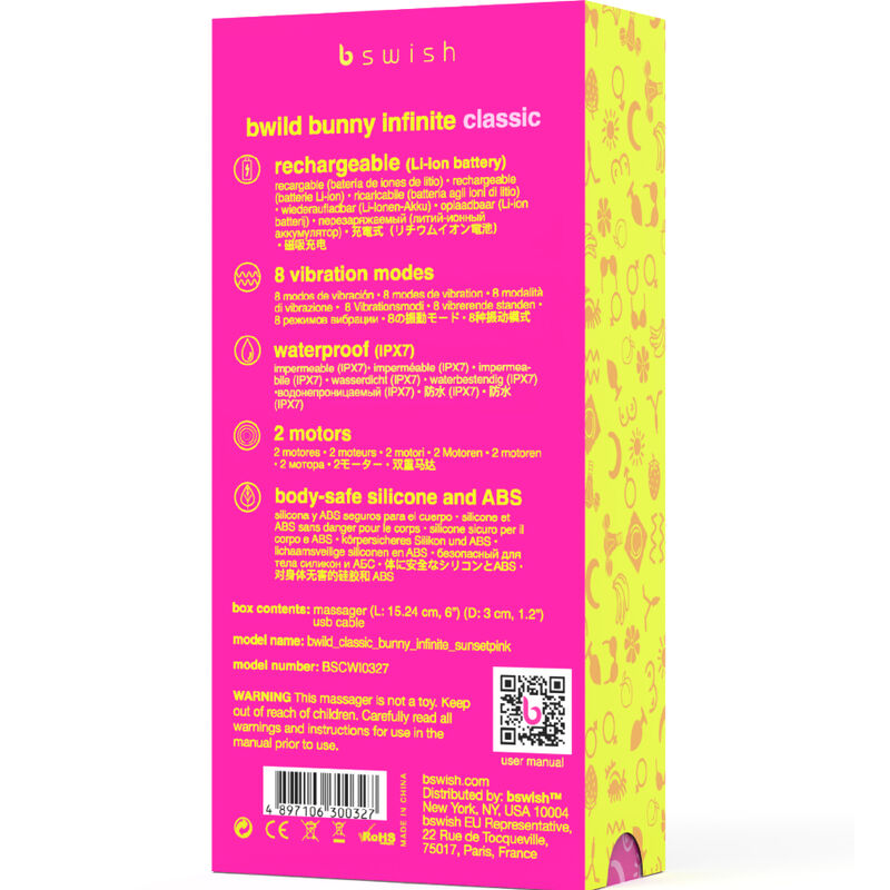 B SWISH - BWILD BUNNY INFINITE CLASSIC RECARREGVEL VIBRADOR ROSA SILICONE - Image 5
