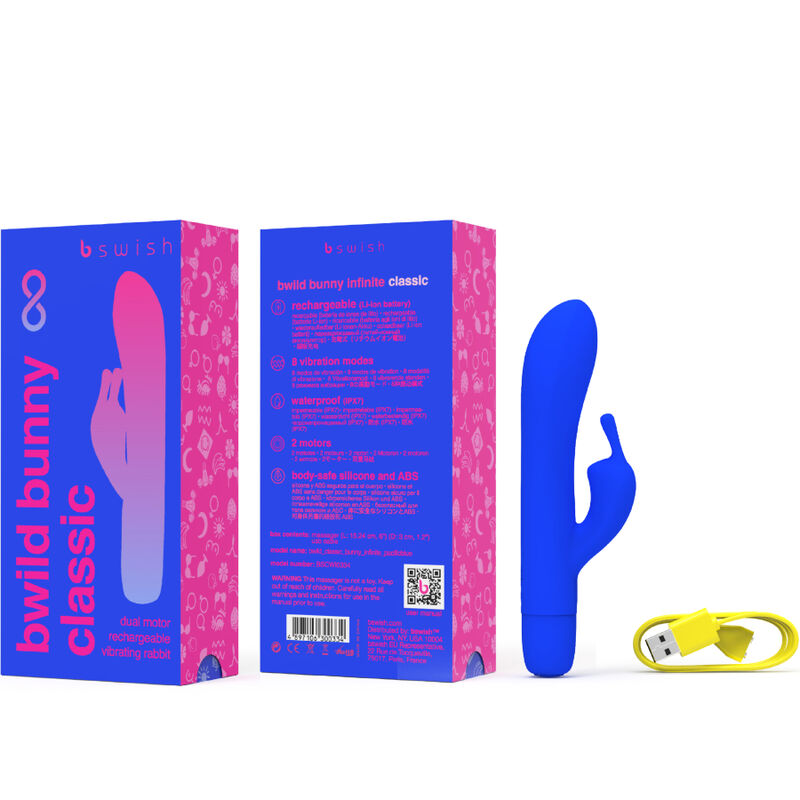 B SWISH - BWILD BUNNY INFINITE CLASSIC RECARREGVEL VIBRADOR AZUL SILICONE - Image 3