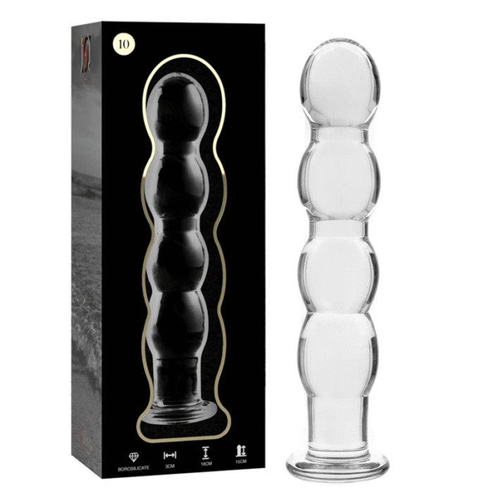 NEBULA SERIES BY IBIZA – MODELO 10 DILDO VIDRO BOROSILICADO TRANSPARENTE 16.5 CM -O- 3.5 CM