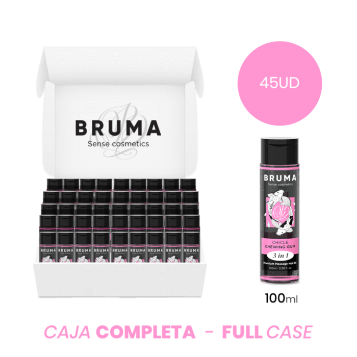 MOQ 45 – BRUMA ÓLEO DE MASSAGEM PREMIUM EFEITO CALOR SABOR GOMA 3 EM 1 – 100 ML