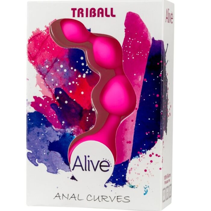 ALIVE – BOLAS ANAIS DE SILICONE TRIBALL ROSA 15 CM