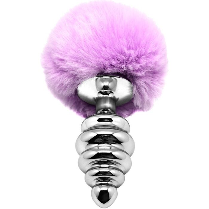 ALIVE – PLUG DE PRAZER ANAL ESPIRAL METAL FLUFFY VIOLETA TAMANHO L