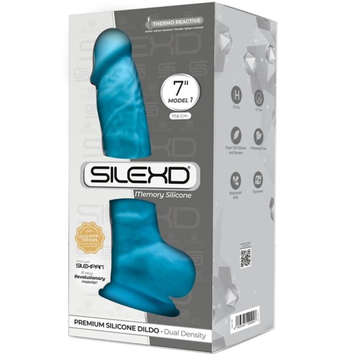 SILEXD – MODELO 1 PÊNIS REALÍSTICO PREMIUM SILEXPAN SILICONE AZUL 17.5 CM