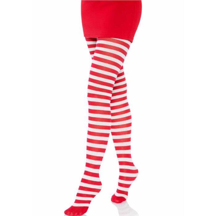 LEG AVENUE – CALAS LISTRADAS BRANCA/VERMELHA