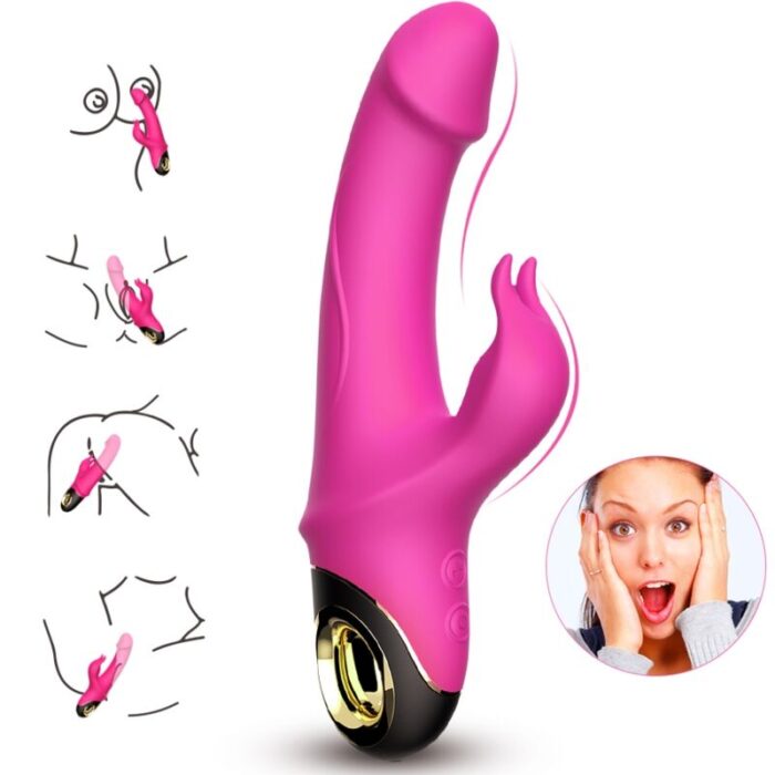 ARMONY – METEROR DILDO VIBRADOR COELHO ROTATOR FÚCSIA
