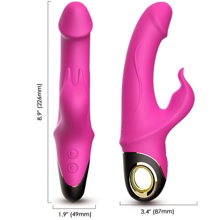 ARMONY – METEROR DILDO VIBRADOR COELHO ROTATOR FÚCSIA