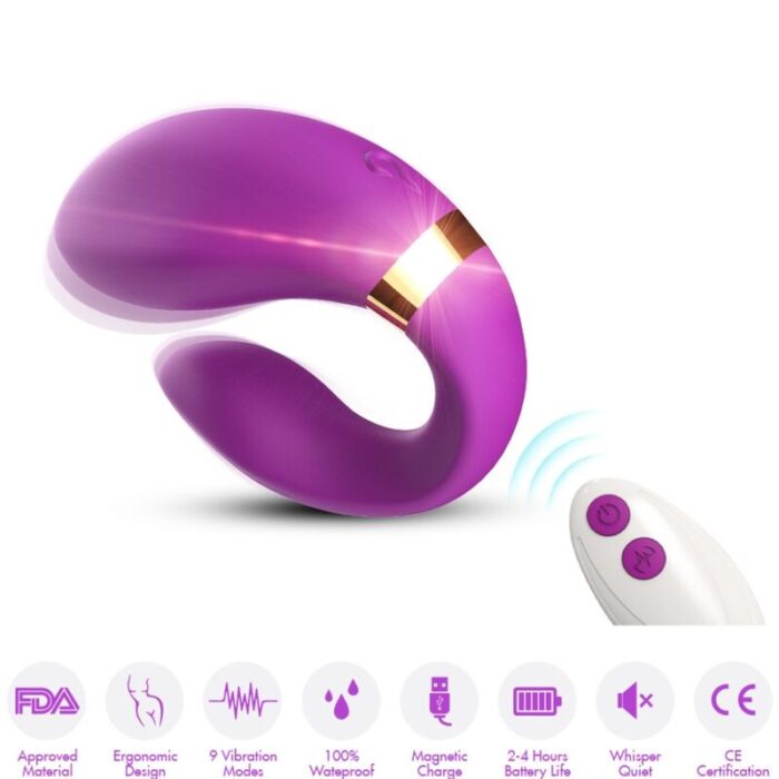 ARMONY – VIBRADOR CRESCENTE PARA CASAIS COM CONTROLE REMOTO ROXO