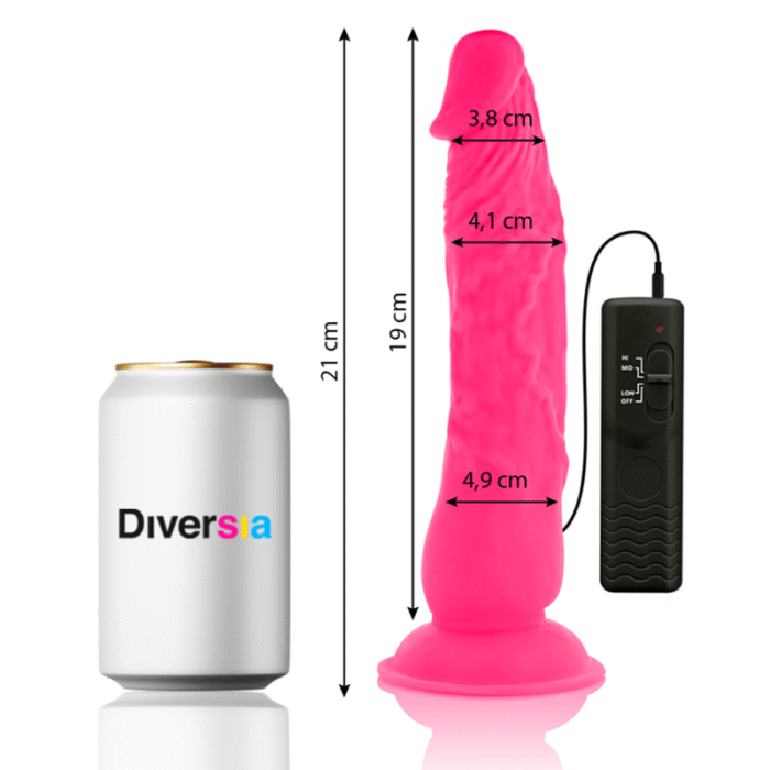 DIVERSIA – FLEXÍVEL VIBRATÓRIO ROSA 21 CM -O- 4.9 CM