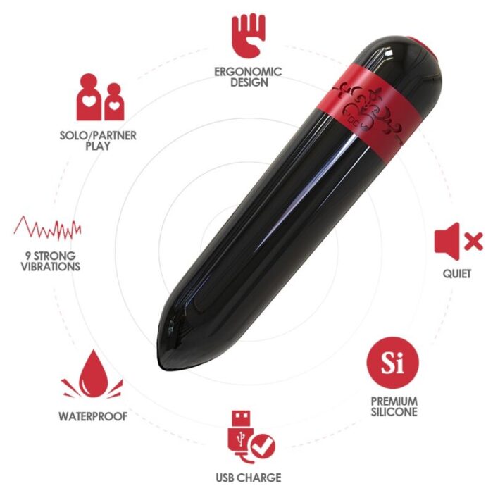 ARMONY – BALA VIBRADOR FOGUETE PRETO