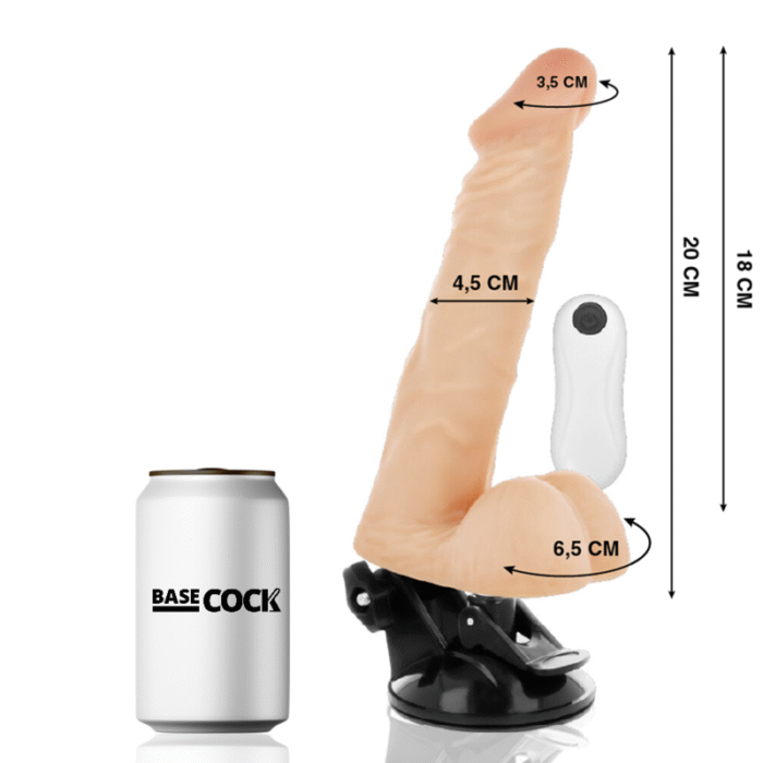 BASECOCK – VIBRADOR ARTICULVEL CONTROLE REMOTO NATURAL 20 CM -O- 4.5 CM