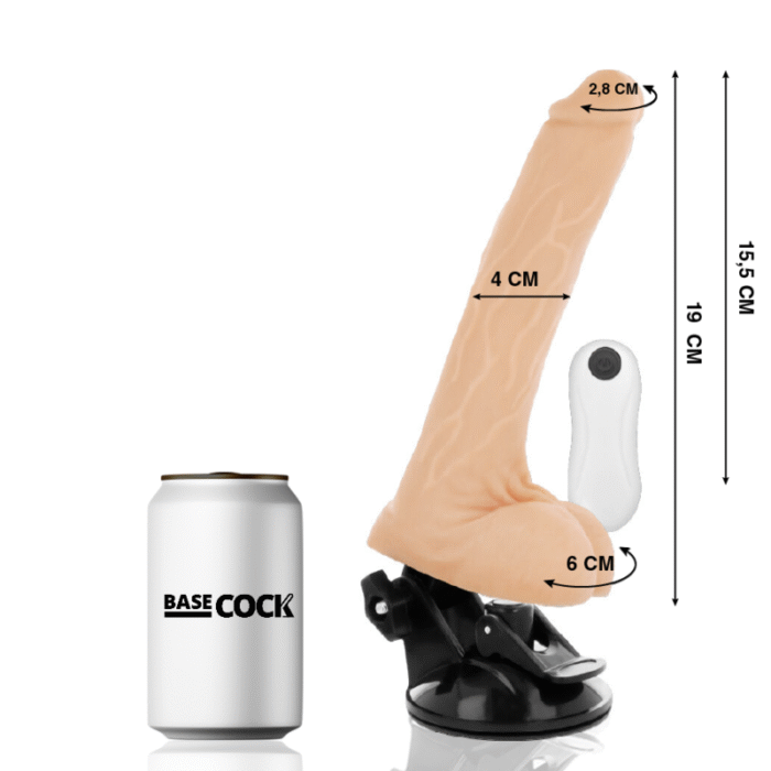 BASECOCK – VIBRADOR DE CONTROLE REMOTO NATURAL REALISTA 19 CM -O- 4 CM