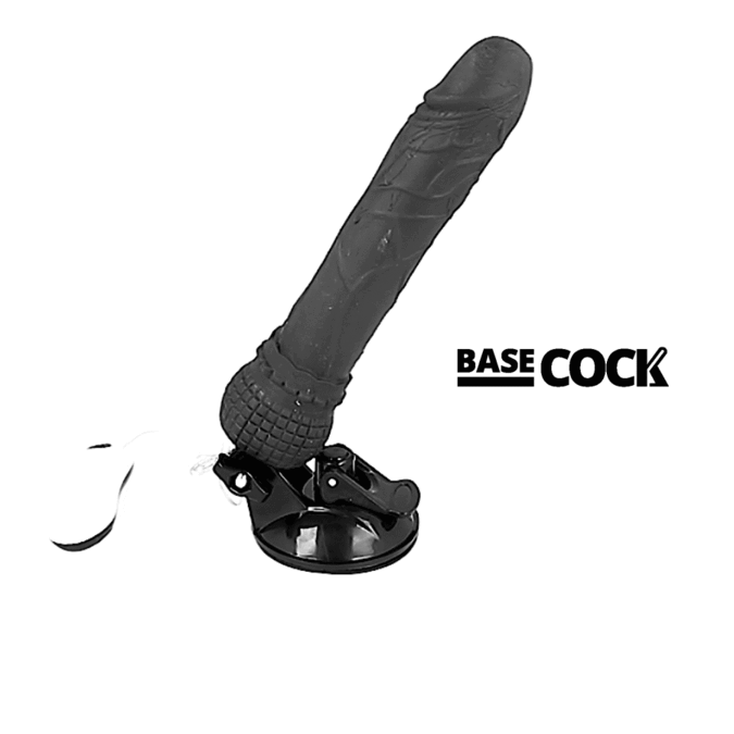 BASECOCK – VIBRADOR DE CONTROLE REMOTO REALISTA PRETO 19.5 CM -O- 4 CM