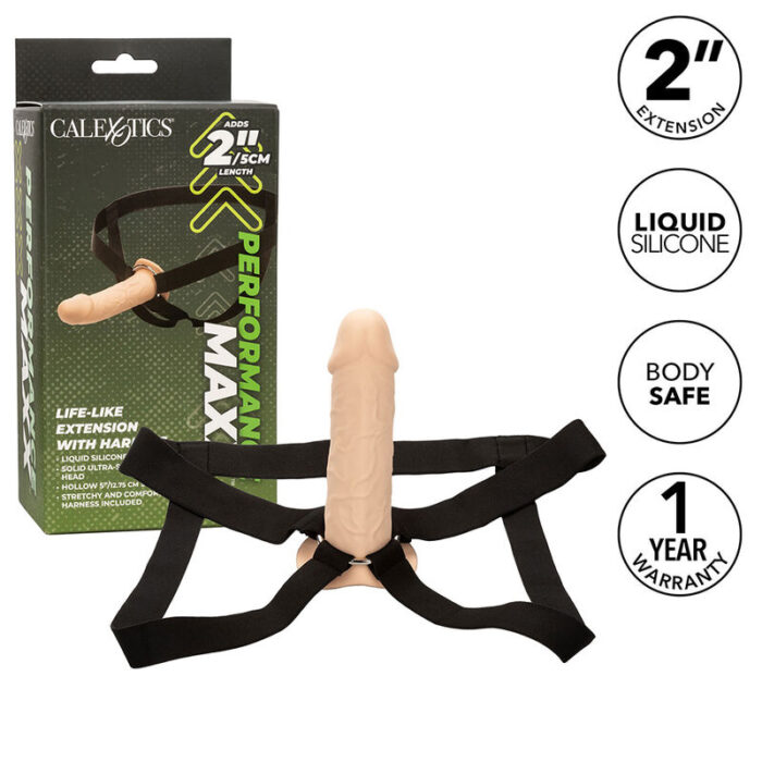 CALEXOTICS – EXTENSO PERFORMANCE MAXX LIFE-LIKE COM ARNÊS PELE LEVE