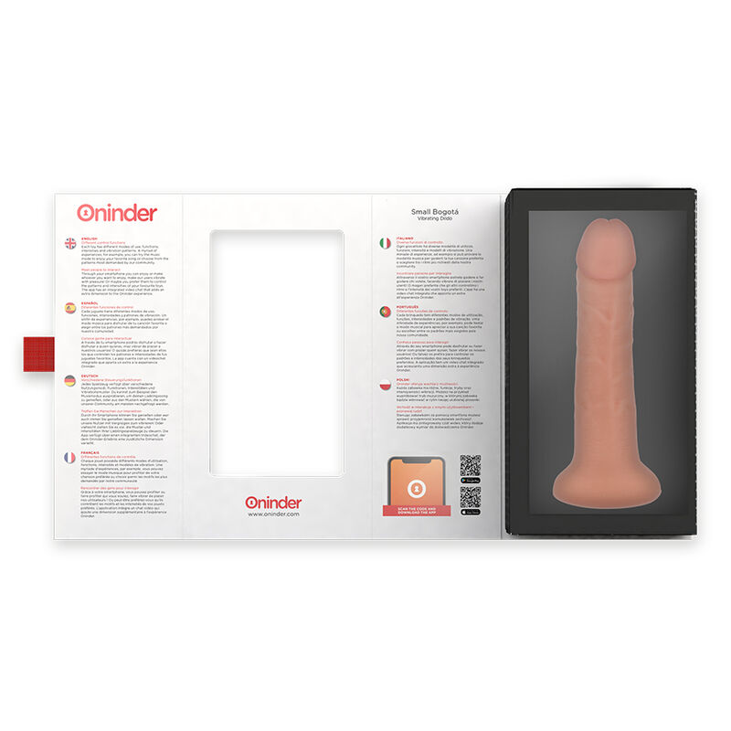 ONINDER - VIBRADOR PEQUENO BOGOTÁ DILDO 9 VELOCIDADES NATURAL 17.5 CM -O- 4 CM - APLICATIVO GRATUITO - Image 5
