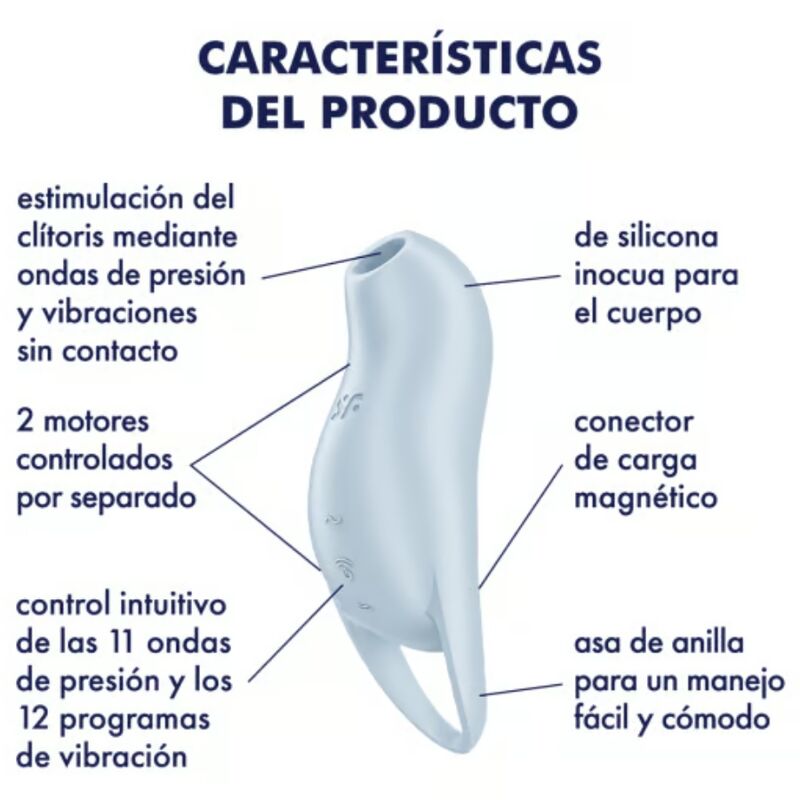 SATISFYER - POCKET PRO 1 ESTIMULADOR DE CLITÓRIS AZUL CLARO - Image 4