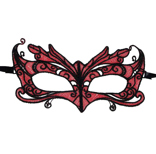 QUEEN LINGERIE – MSCARA DE RENDA COM DETALHES VERMELHOS